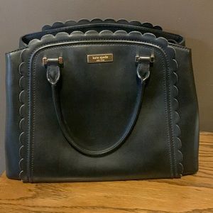 Black, scalloped Kate Spade handbag.  EUC